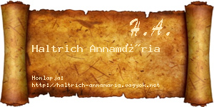 Haltrich Annamária névjegykártya